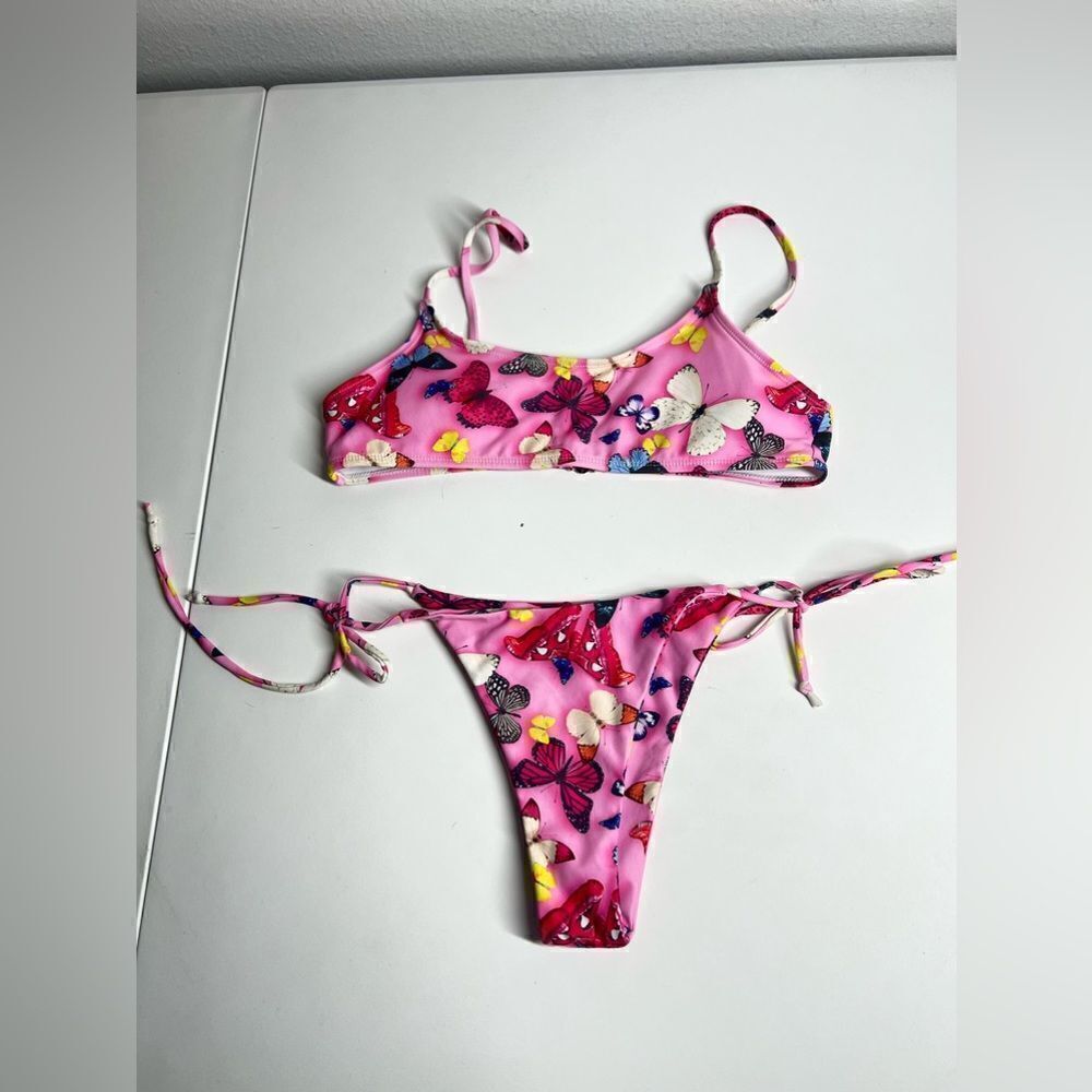 SHEIN Butterfly Bikini Size S Pink